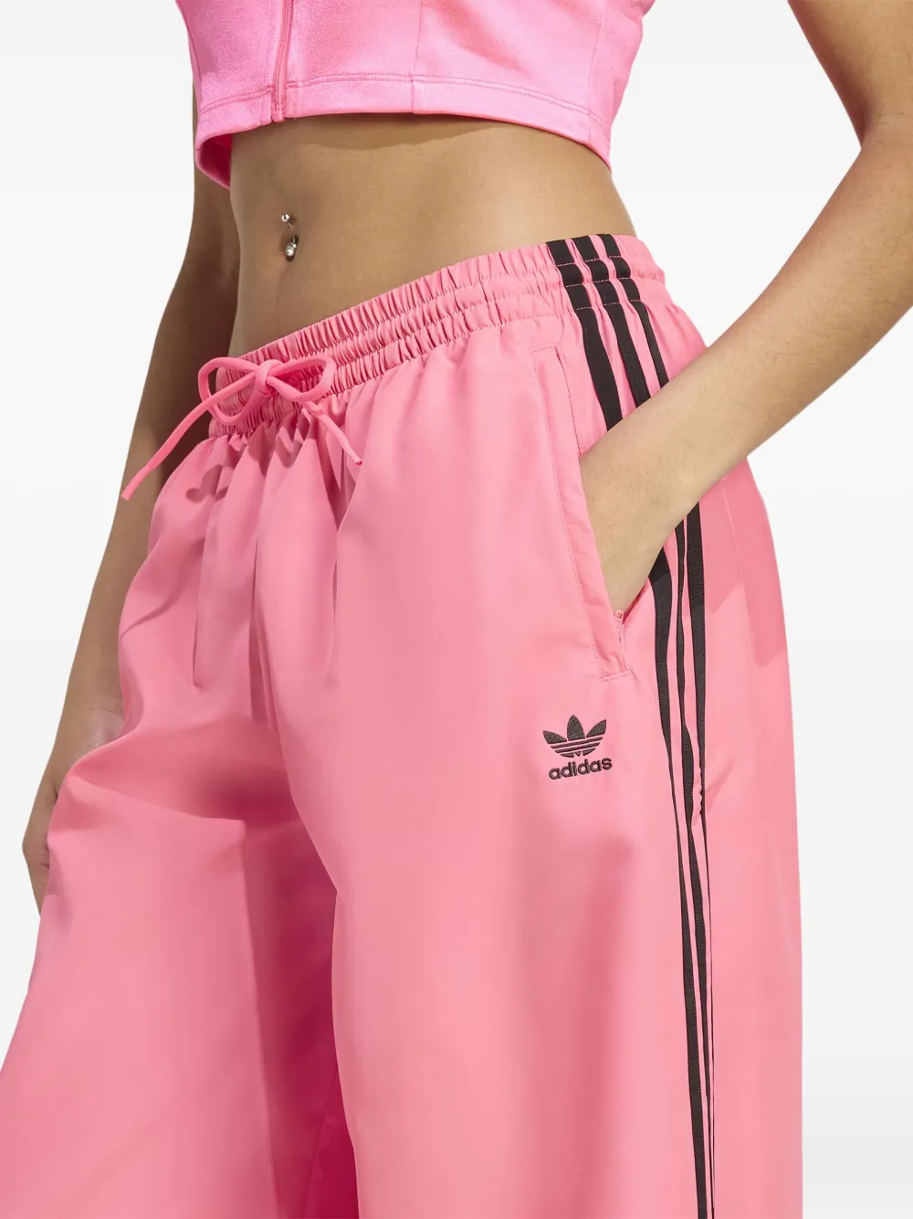Adidas Originals Womens Adidas Oversized Woven Track Pants In Pink