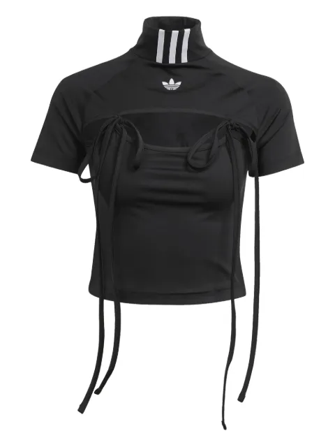 adidas mock-neck tie-detail top