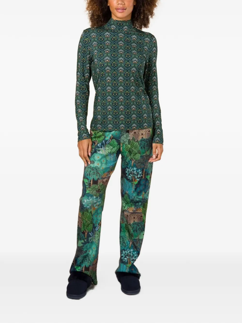  Pip Studio Patterned High-neck T-shirt - Green 
