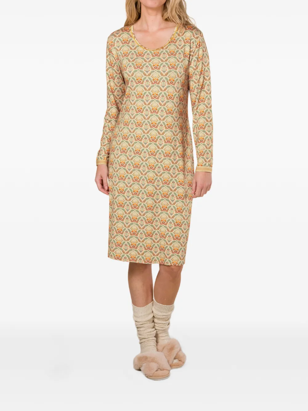  Pip Studio Floral-print Nightdress - Neutrals 