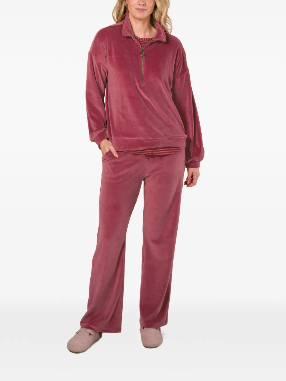  Pip Studio Solid Zip-up Sweatshirt - Red 