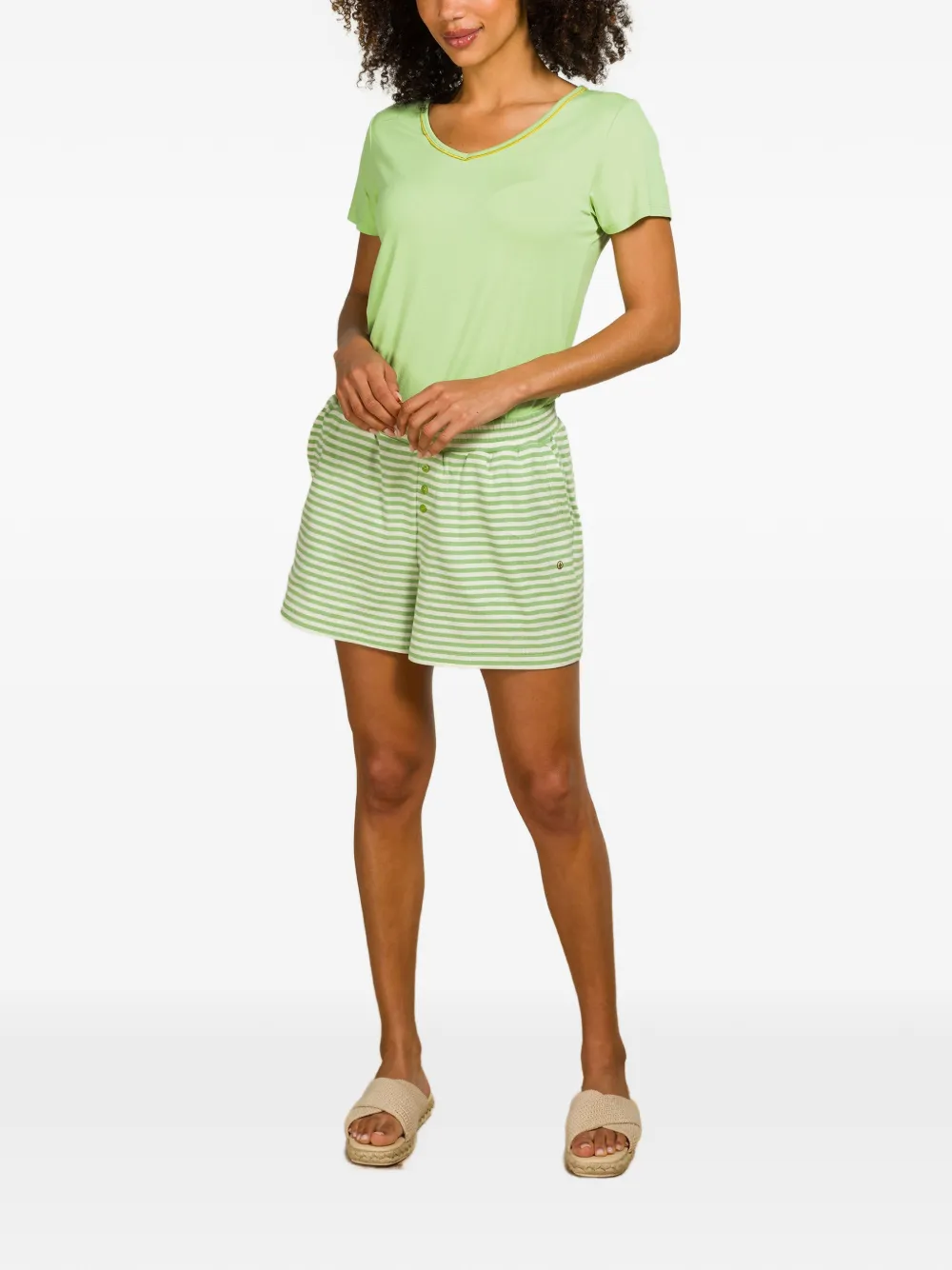  Pip Studio Bobi Little Striped Button Shorts - Green 