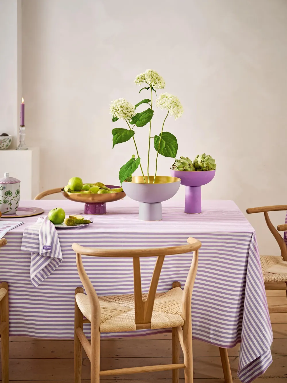  Pip Studio Striped Tea Towel - Purple 