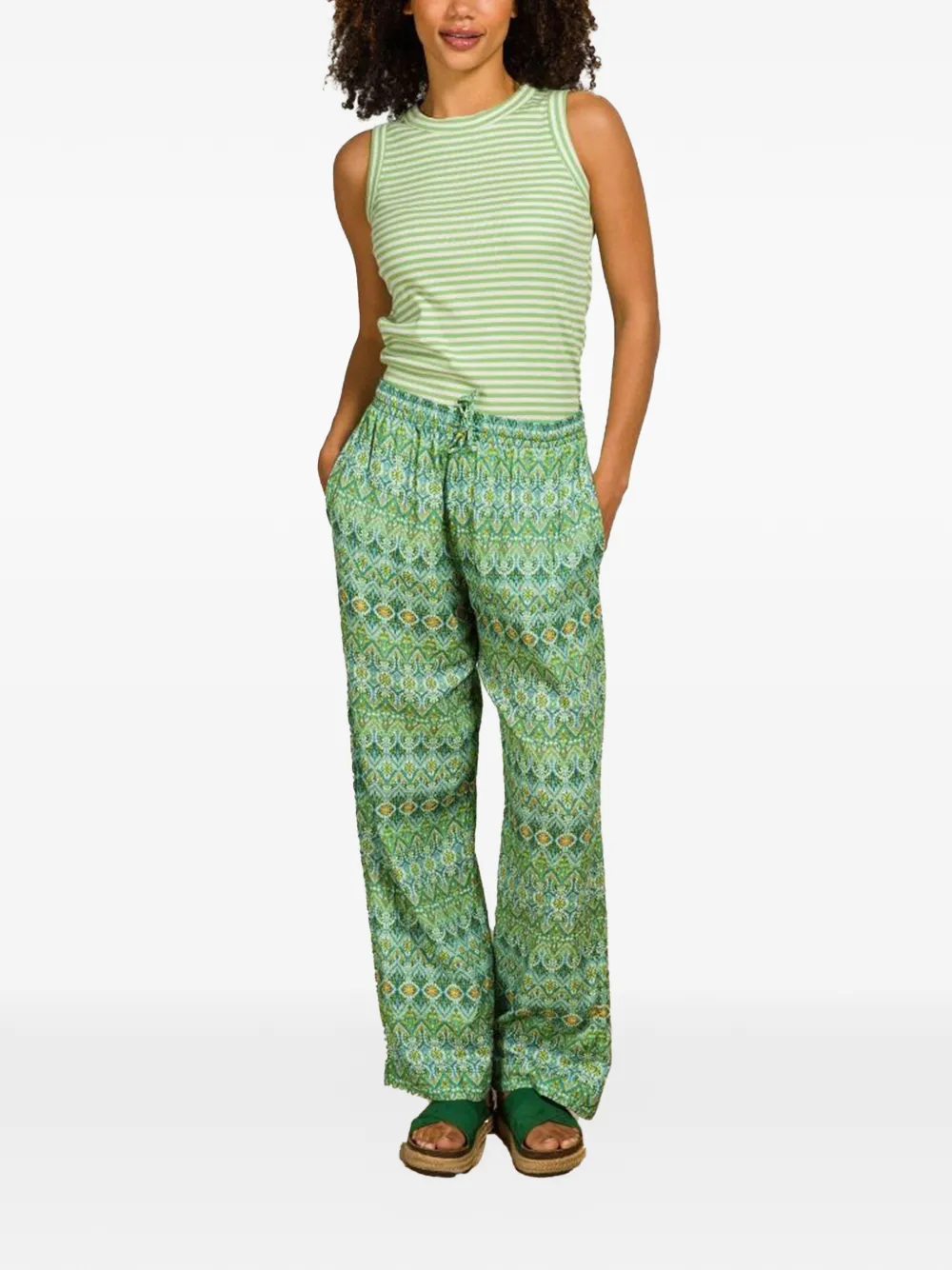  Pip Studio Patterned Drawstring Trousers - Green 