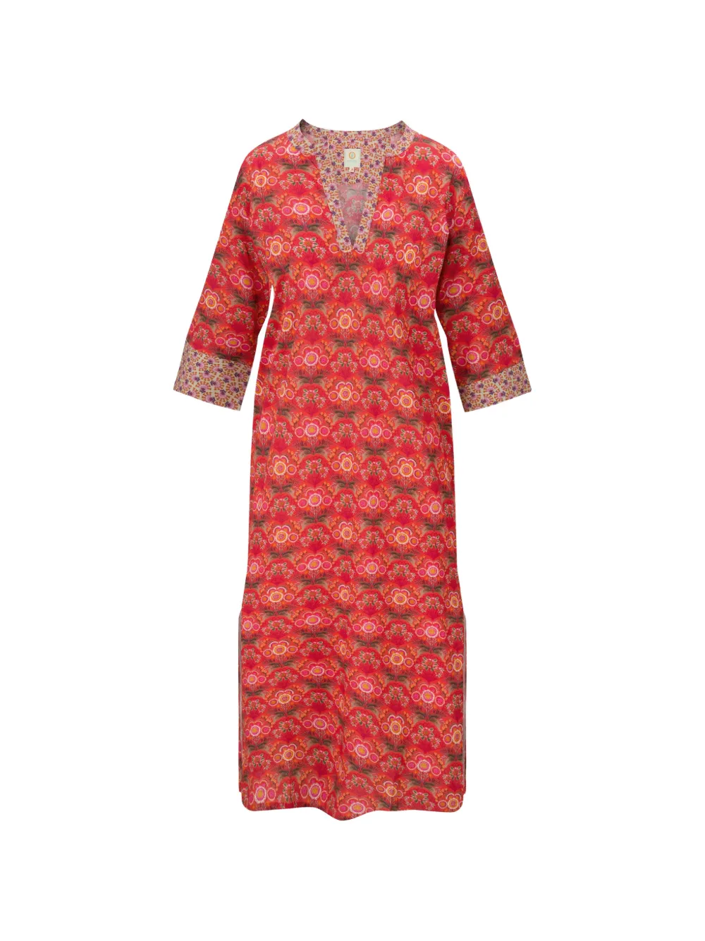 PIP STUDIO floral-print V-neck nightdresse - Rot