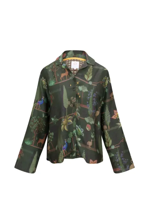 PIP STUDIO collared animal-print top