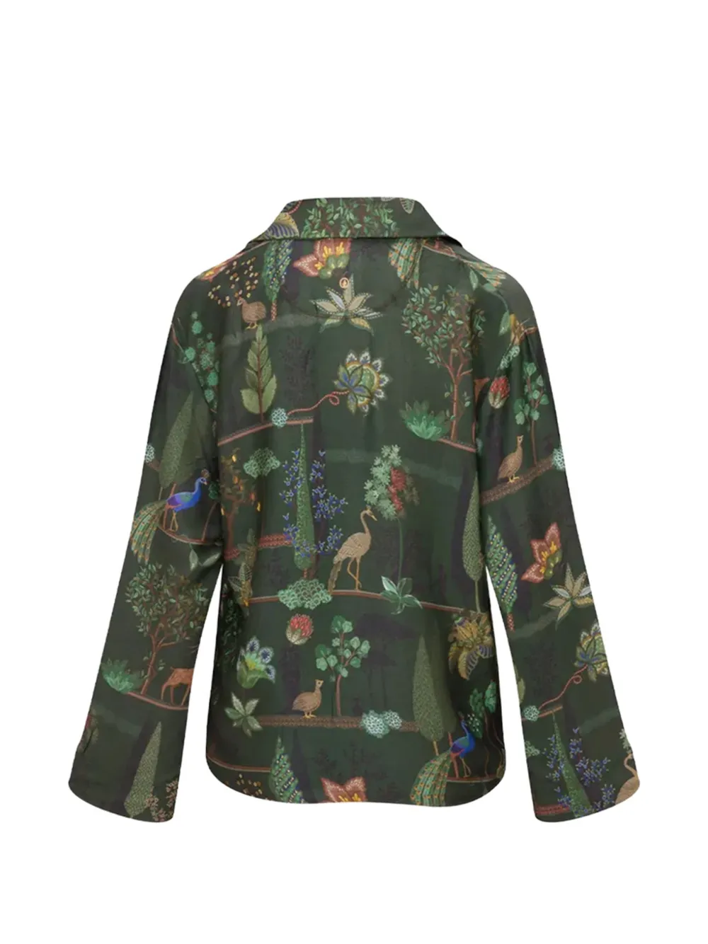  Pip Studio Collared Animal-print Top - Green 