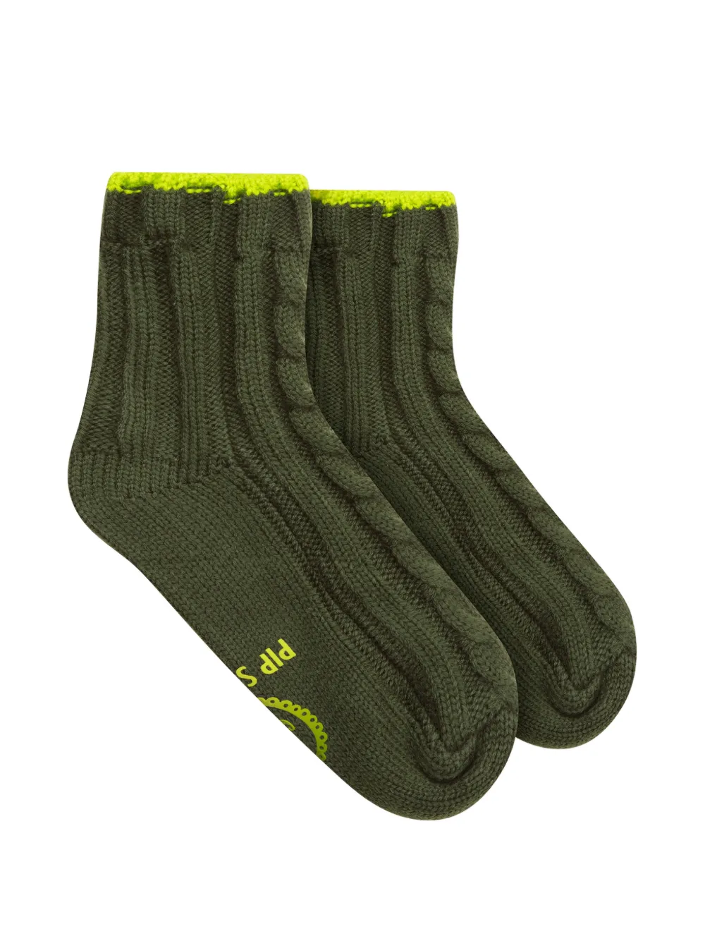 PIP STUDIO cable-knit socks - Verde