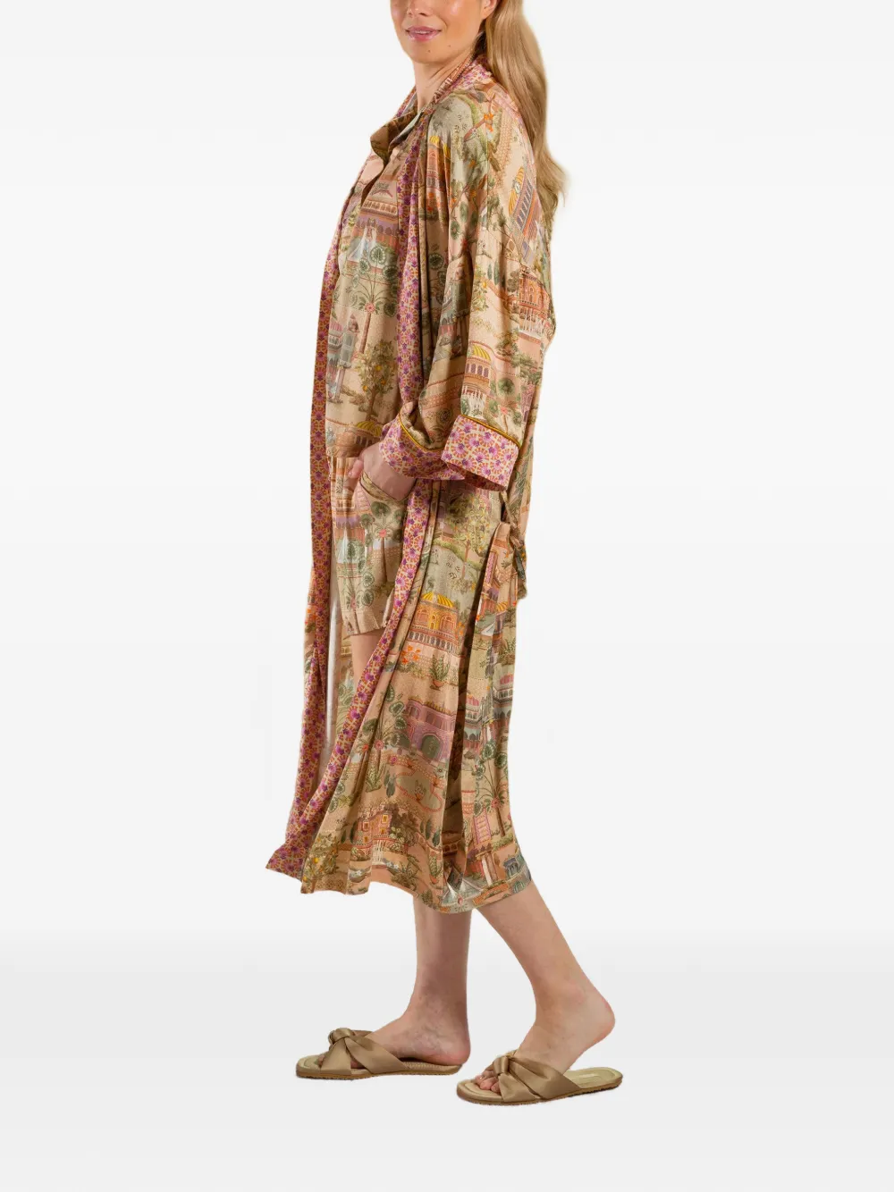 Printed Belted Dressing Gown