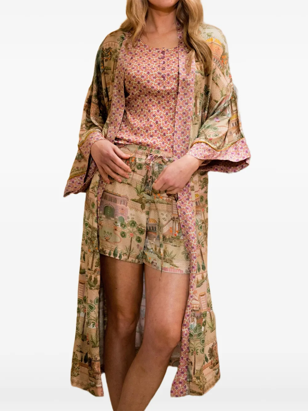 Printed Belted Dressing Gown