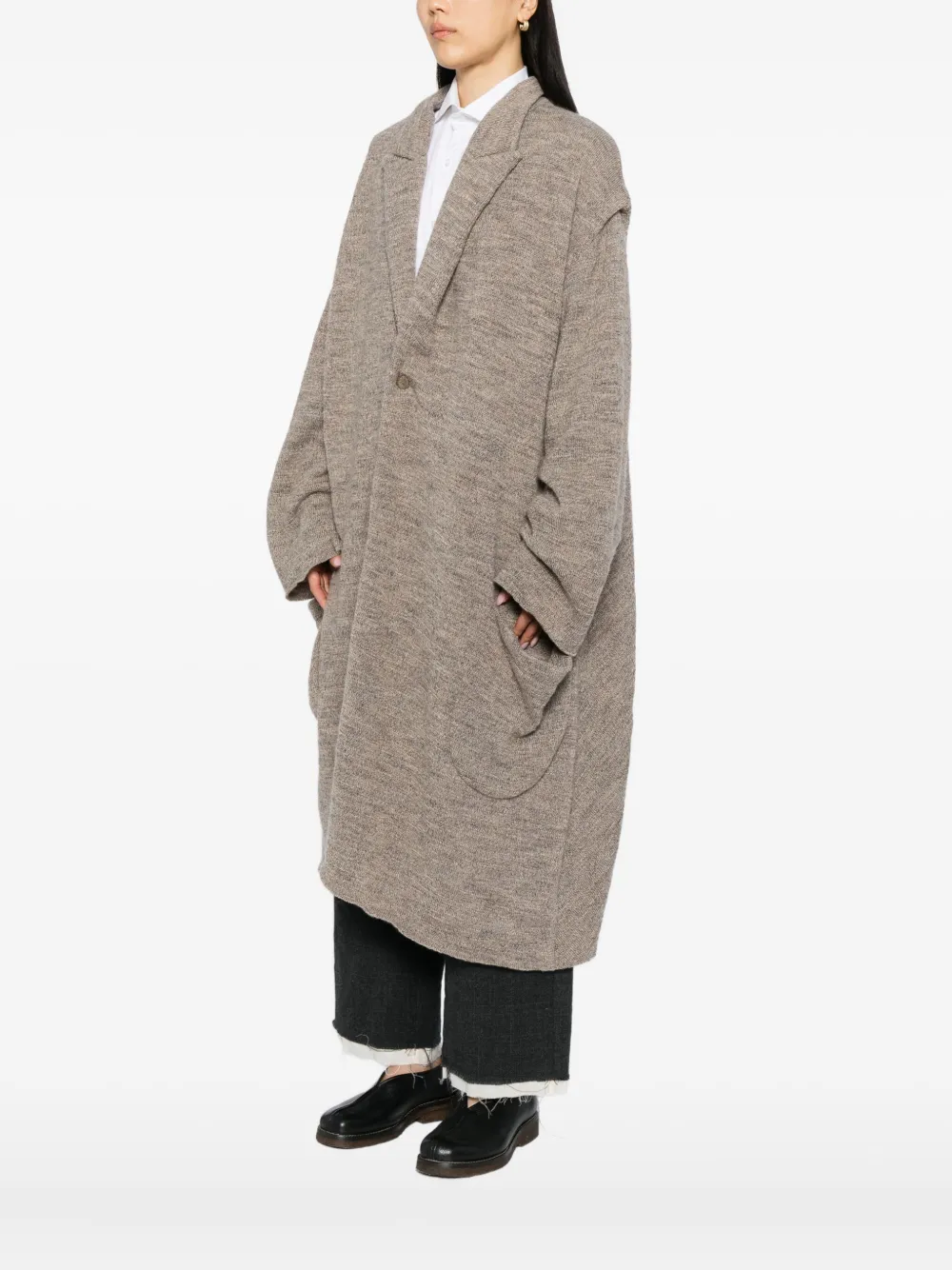 Chiahung Su Dyed Wool Coat In Gray