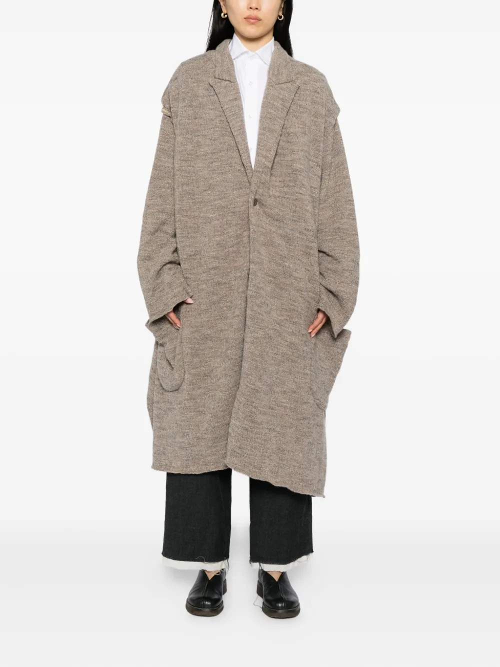 Chiahung Su Dyed Wool Coat In Gray