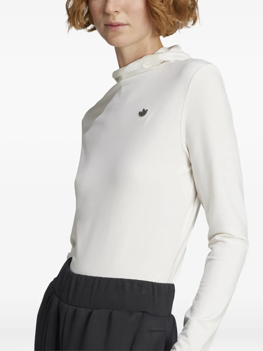 Adidas Originals Hooded Long-sleeve T-shirt In White