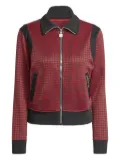 adidas houndstooth-pattern zip-up top - Red