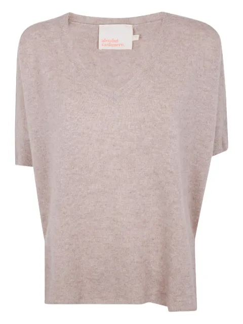 absolut cashmere V-neck short-sleeve sweater