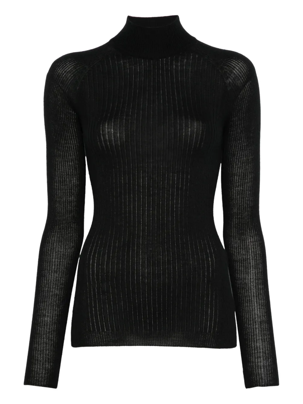 SA SU PHI Gerippter Rollkragenpullover | Schwarz | Image 1