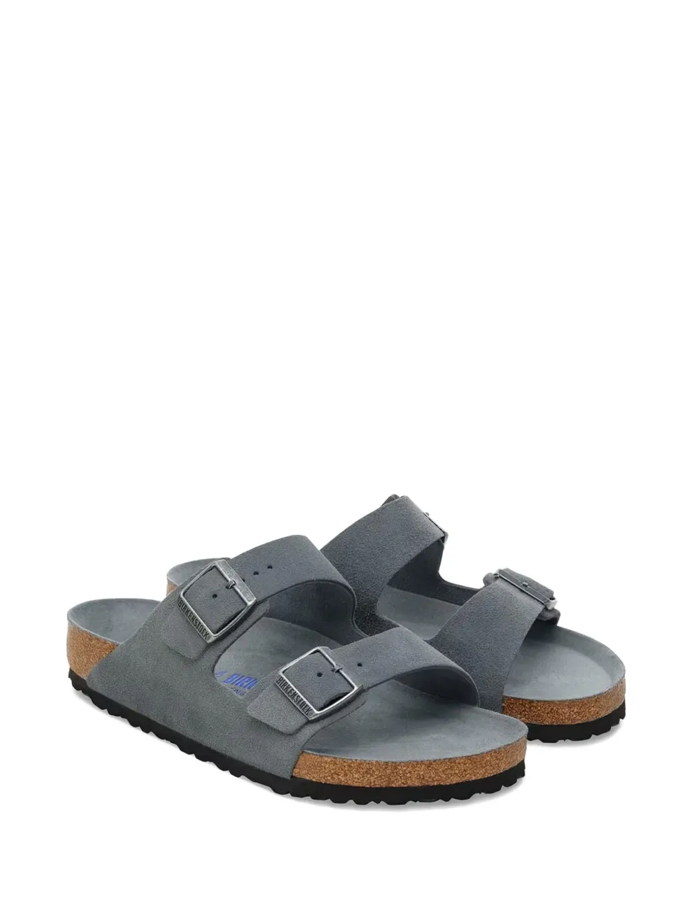 Birkenstock Double-strap Suede Sandals In Gray