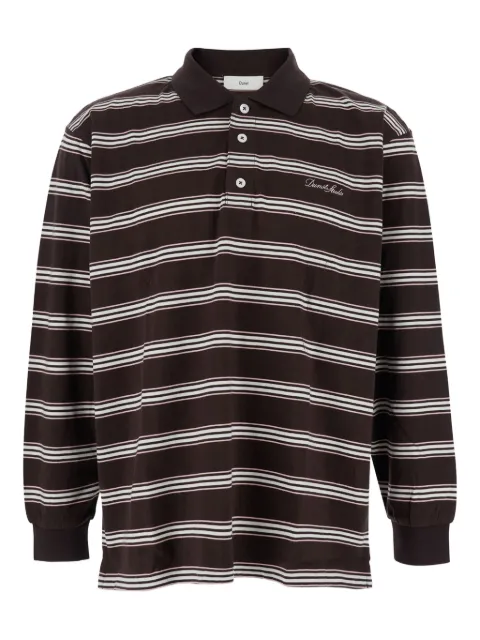 DUNST striped logo-embroidered polo shirt