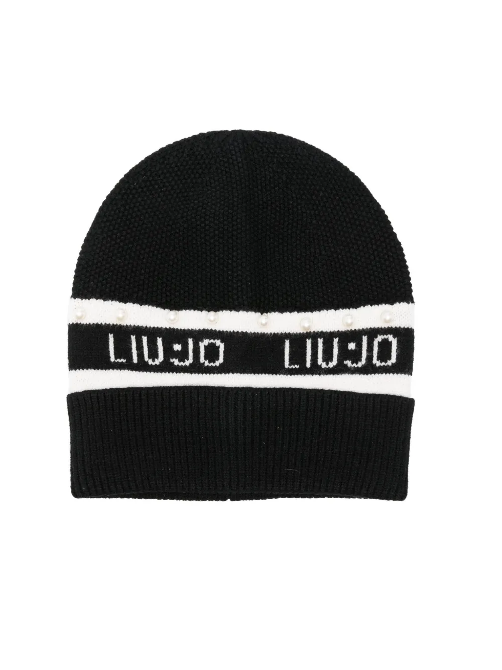 Liu •jo Logo-detailing Beanie In Black