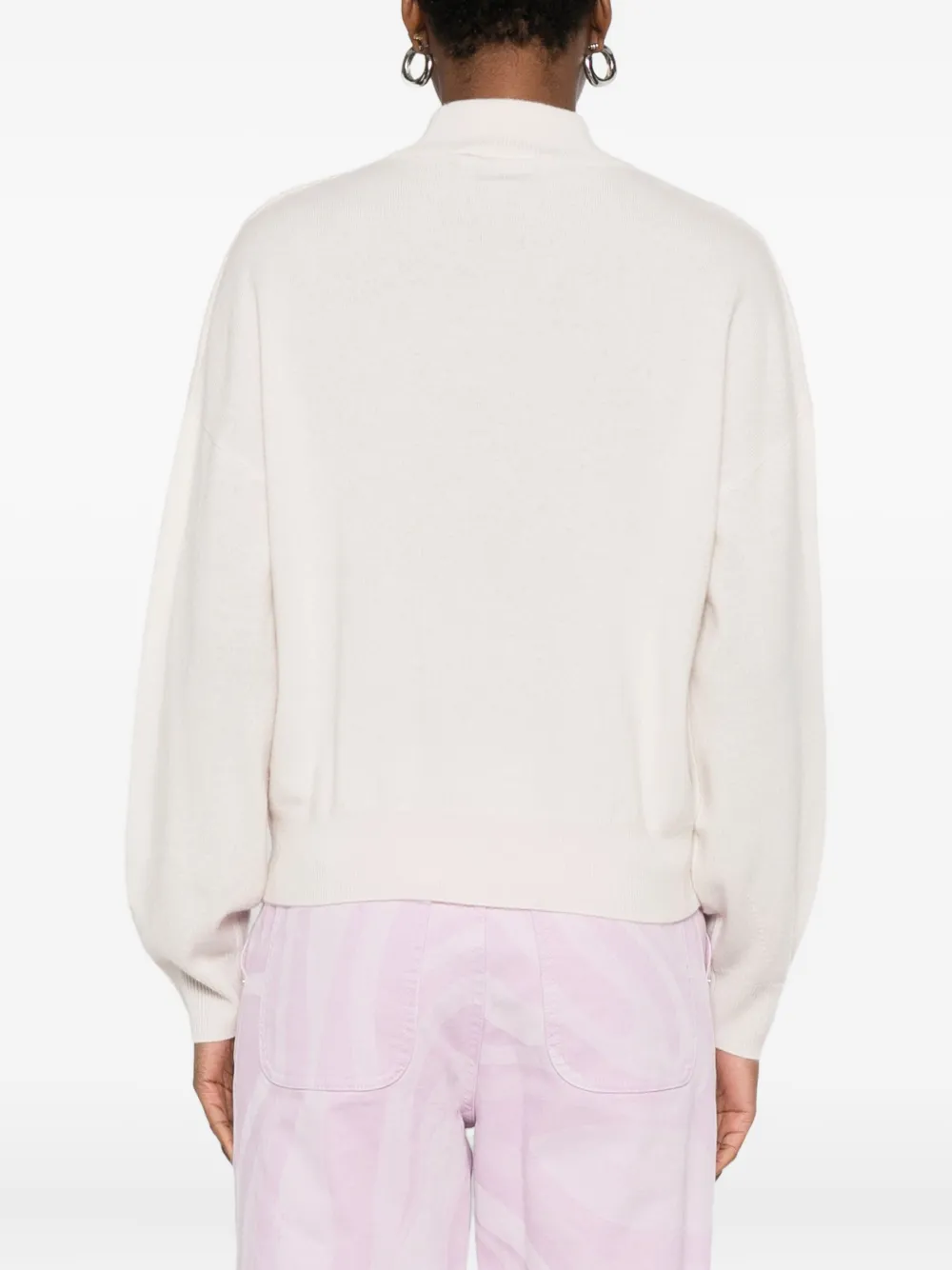 Blugirl Beige Wool And Cashmere Blend Sweater In White