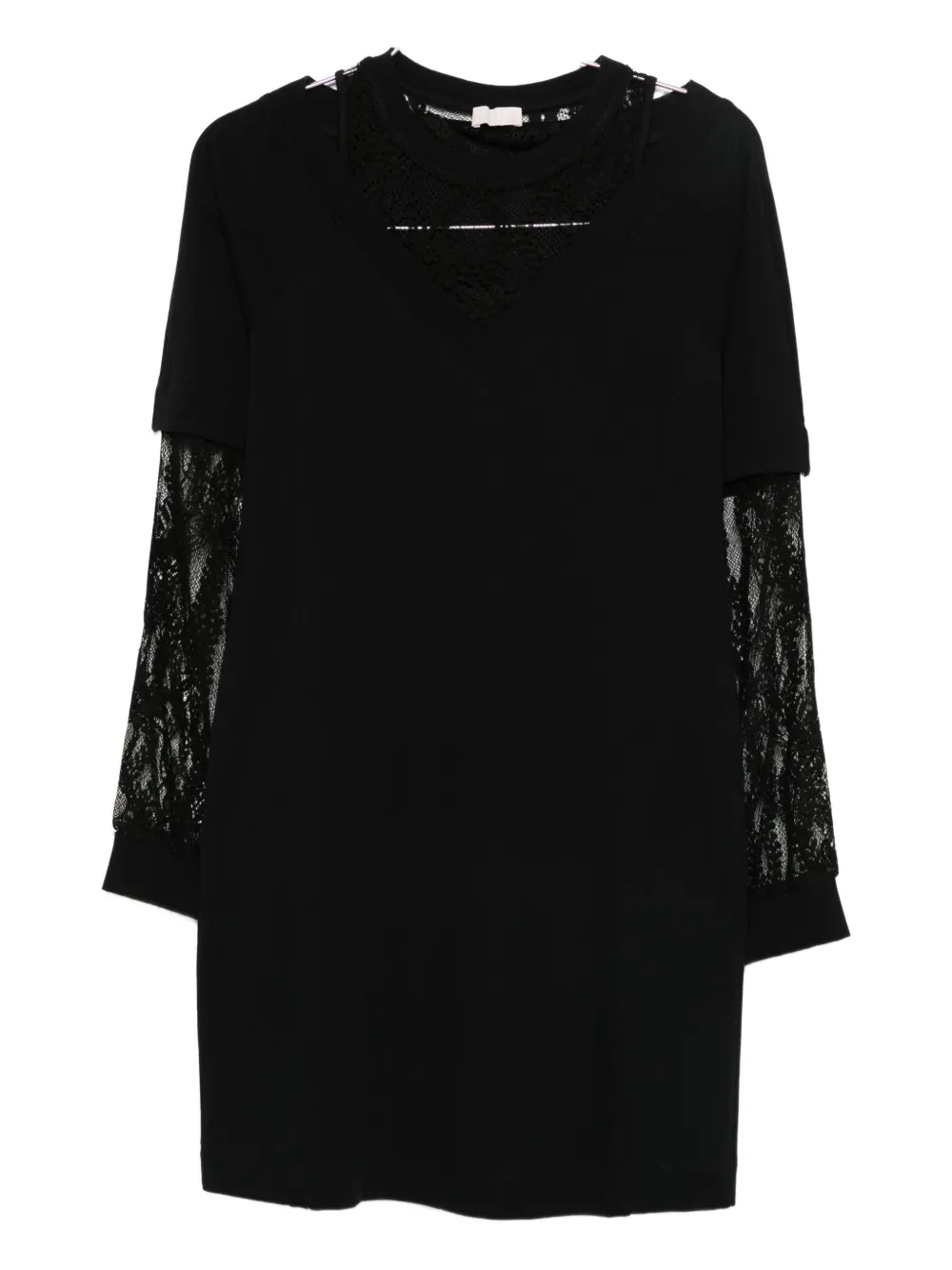 LIU JO laced knitted dress - ブラック LIU JO laced knitted dress - ブラック