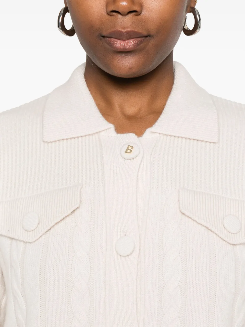 Blugirl Kabelgebreid vest Beige