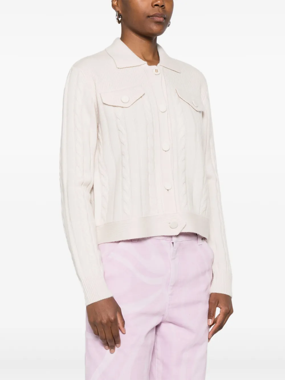 Blugirl Kabelgebreid vest Beige