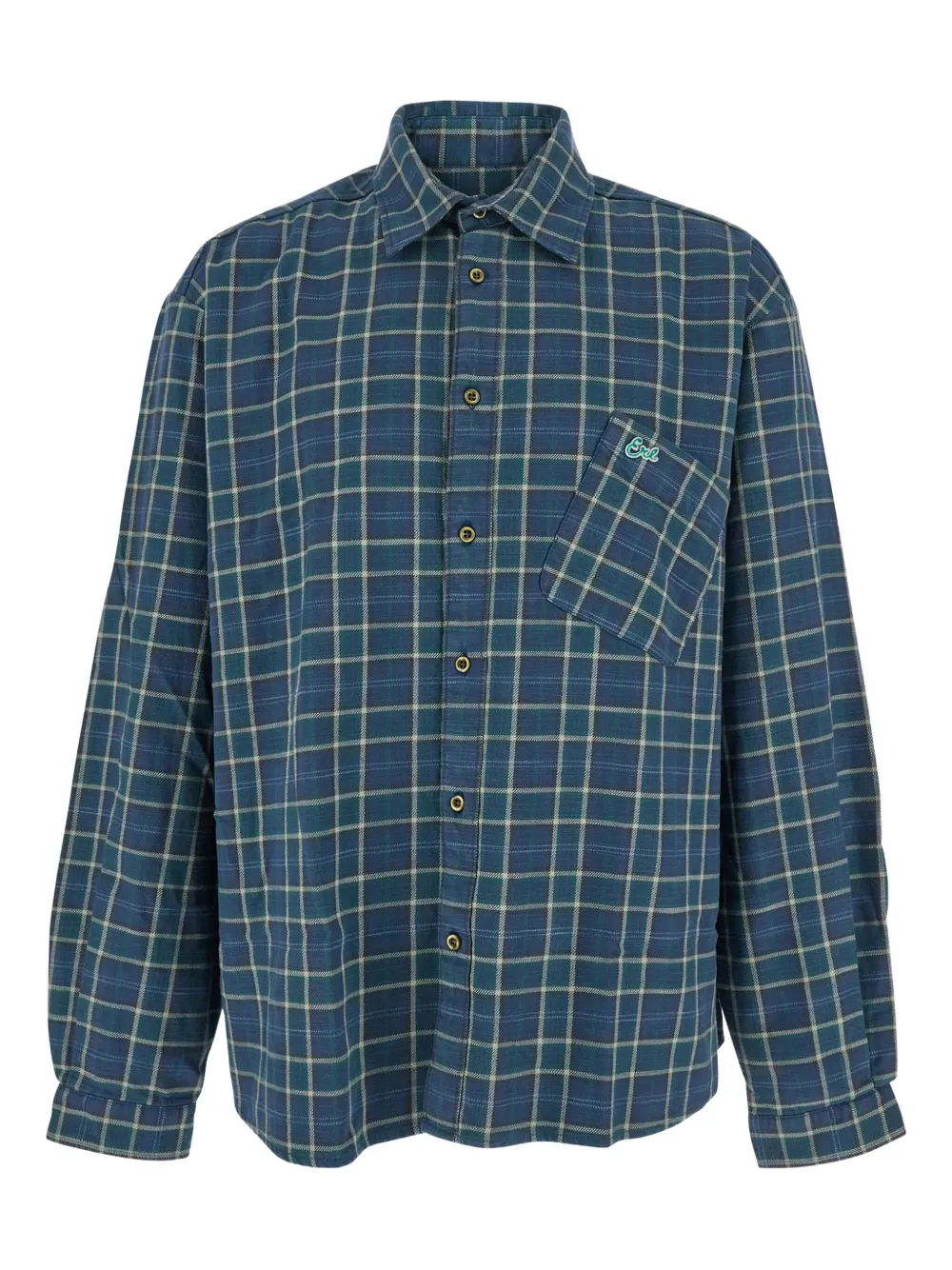 Erl Check-pattern Shirt In Blue