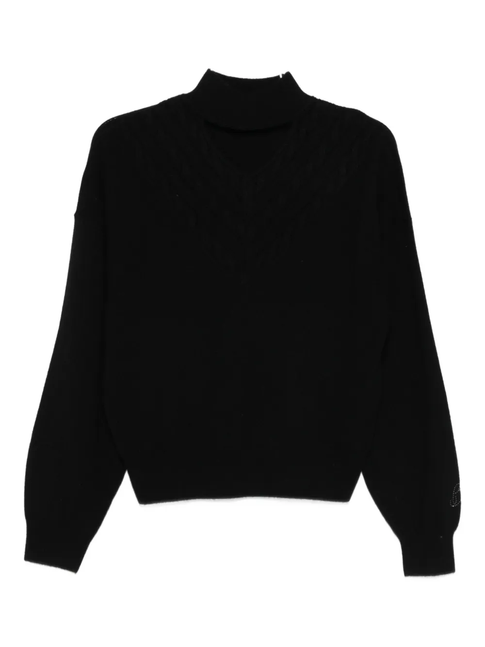 Blugirl Rollkragenpullover Mit Zopfmuster In Black