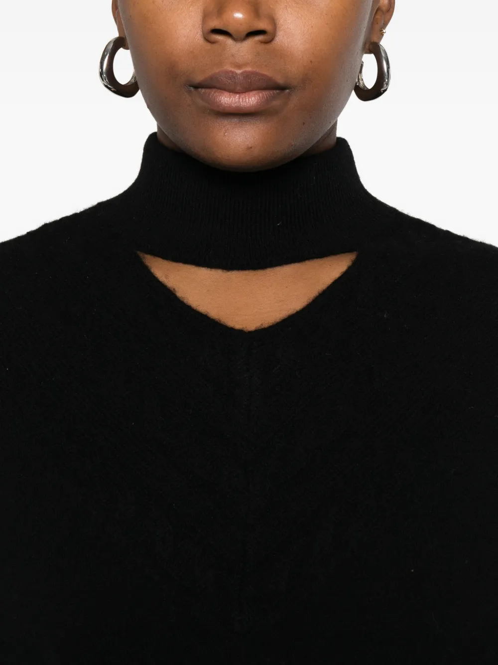 Blugirl Rollkragenpullover Mit Zopfmuster In Black