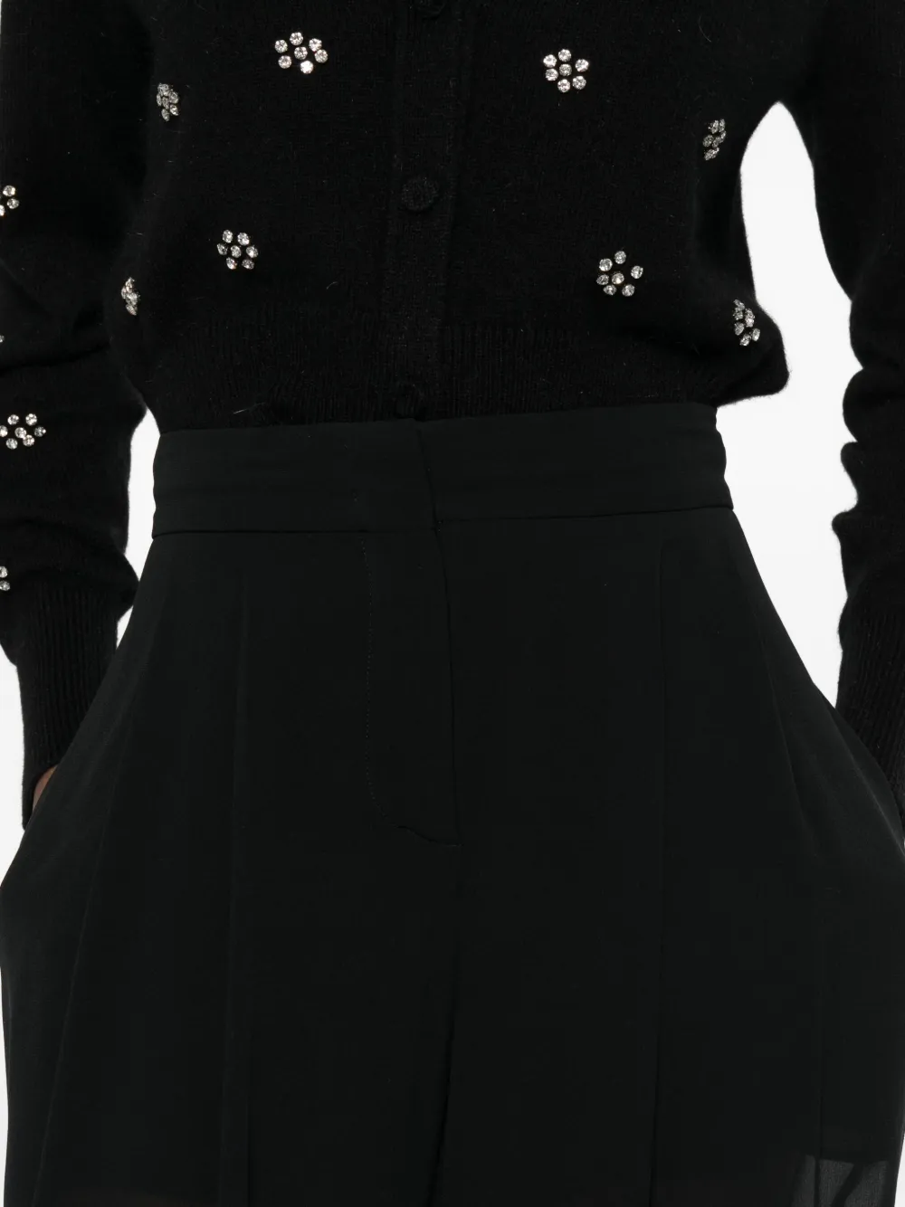 Alberta Ferretti Pleated Pants In Black