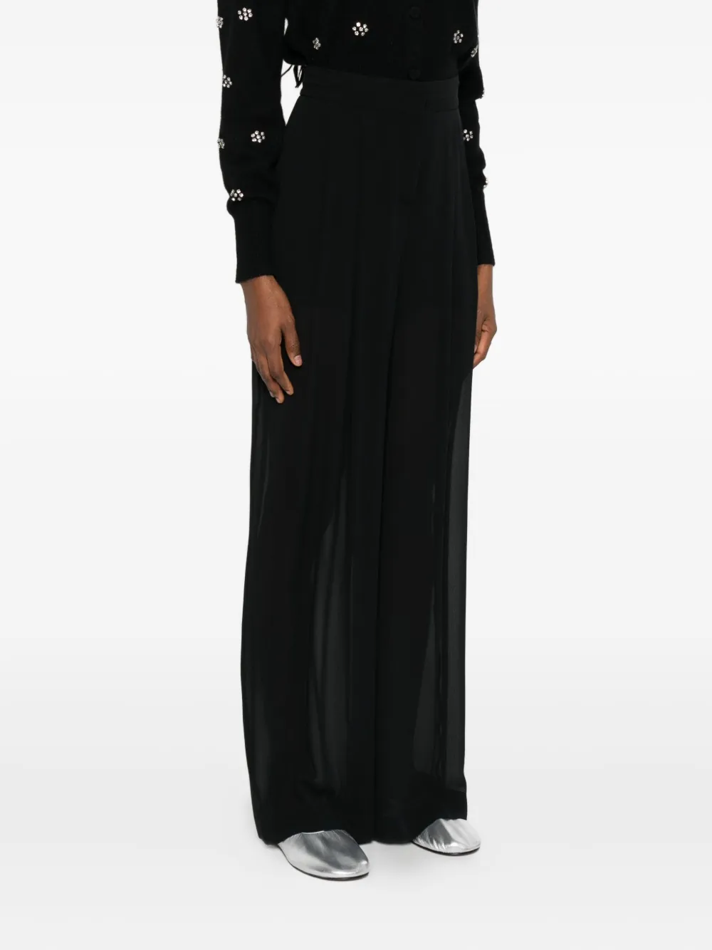 Alberta Ferretti Pleated Pants In Black