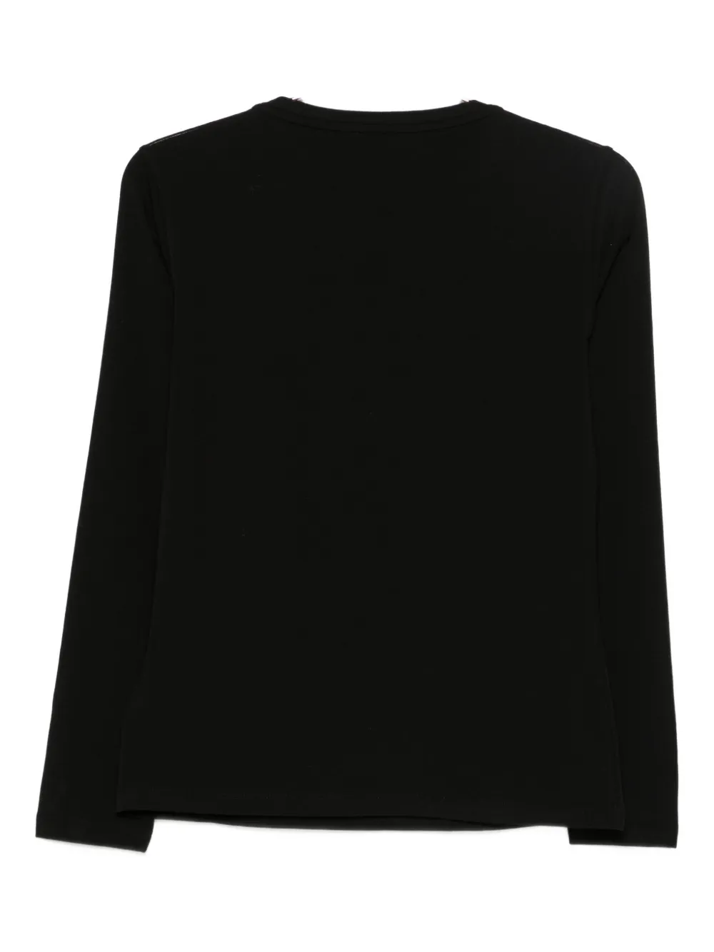 Liu •jo Crew-neck Long Sleeve T-shirt In Black