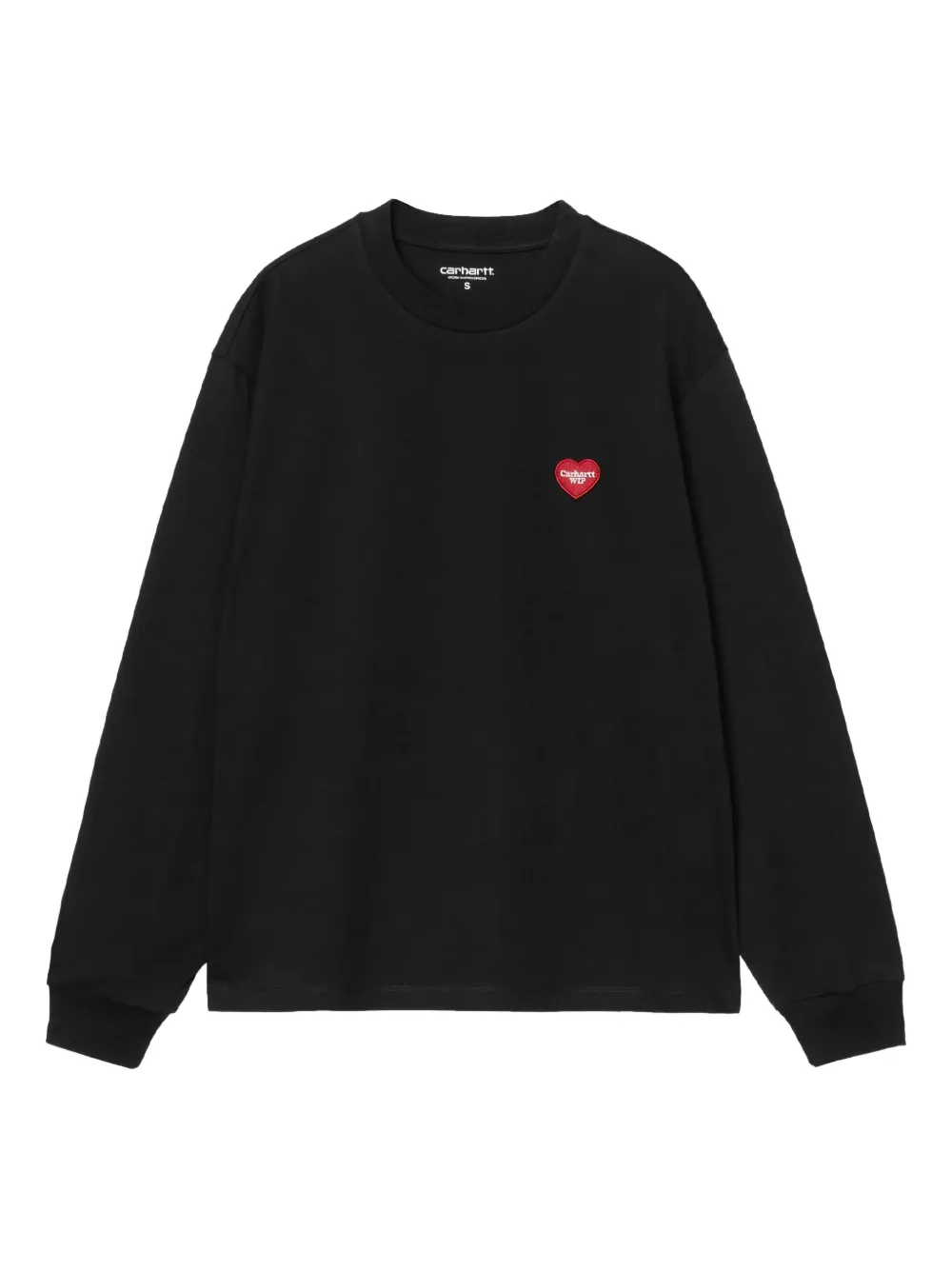 Carhartt Heart-logo Patch Long-sleeve Sweatshirt In Black