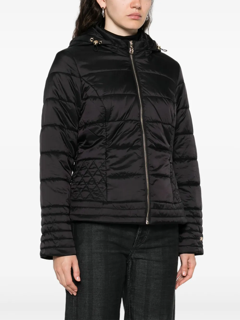 Liu •jo Hooded Puffer Jacket In Black