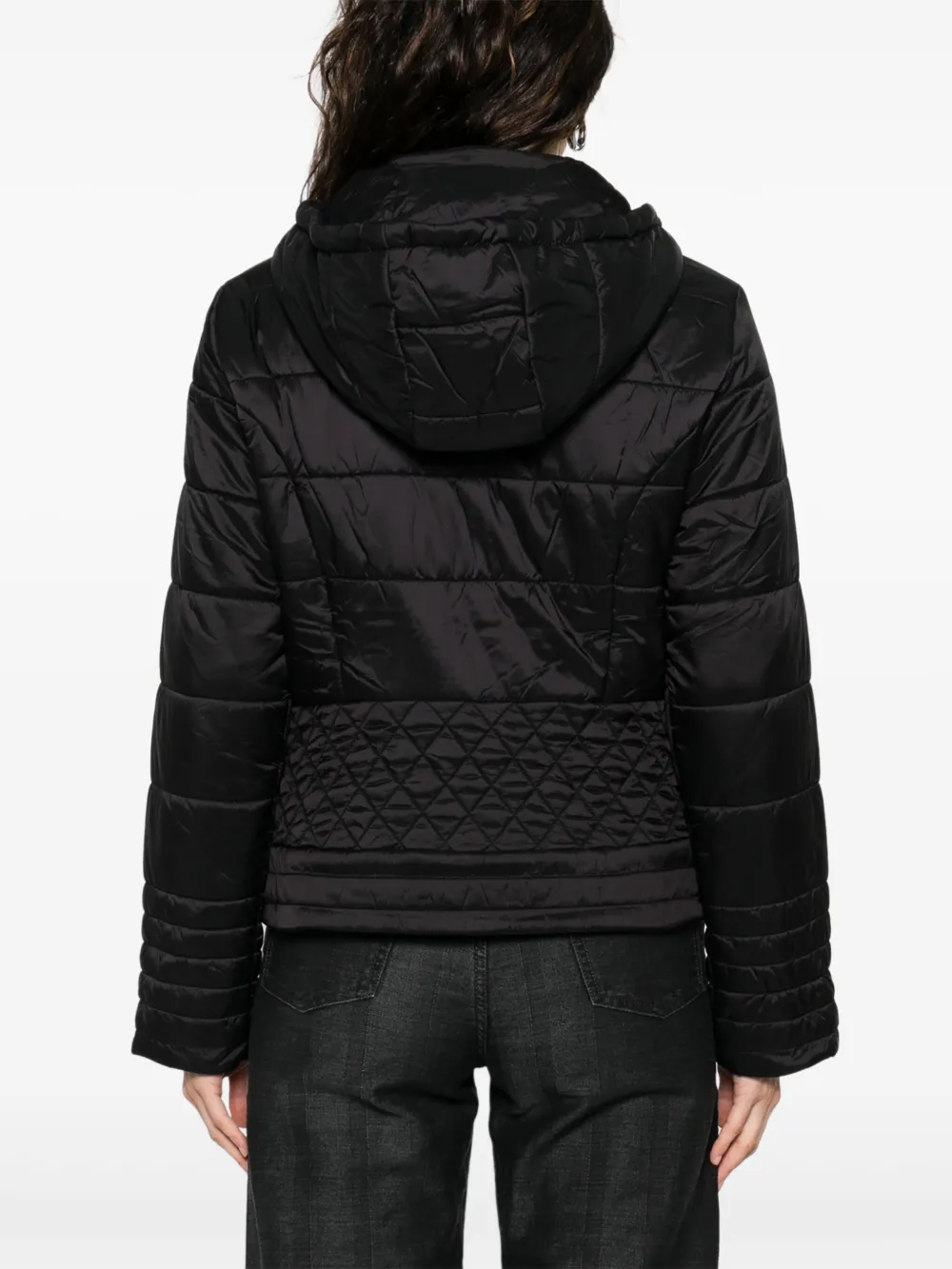 Liu •jo Hooded Puffer Jacket In Black
