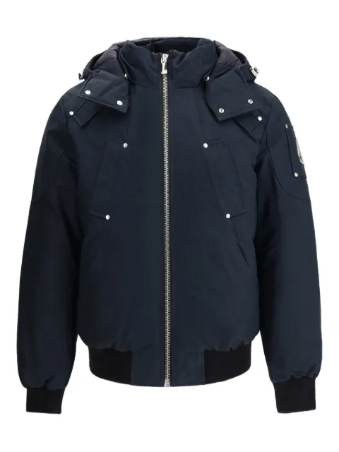 Moose Knuckles hooded logo-plaque bomber jacket