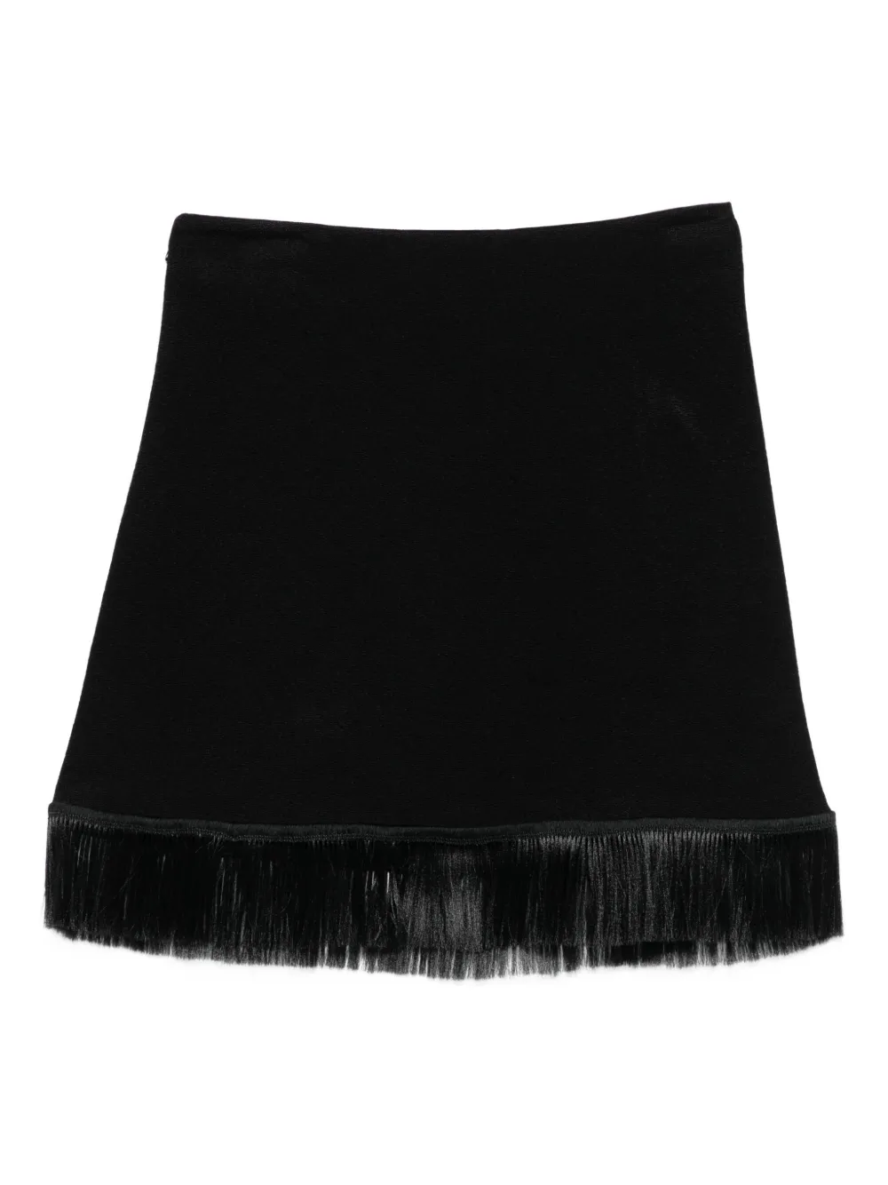 Jil Sander fringed mini skirt - Zwart