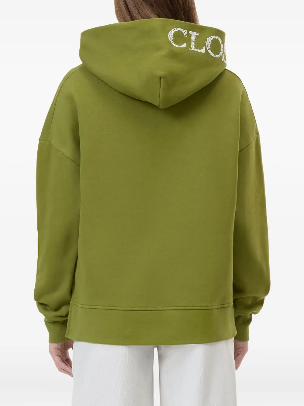 Closed Katoenen hoodie met geborduurd logo Groen