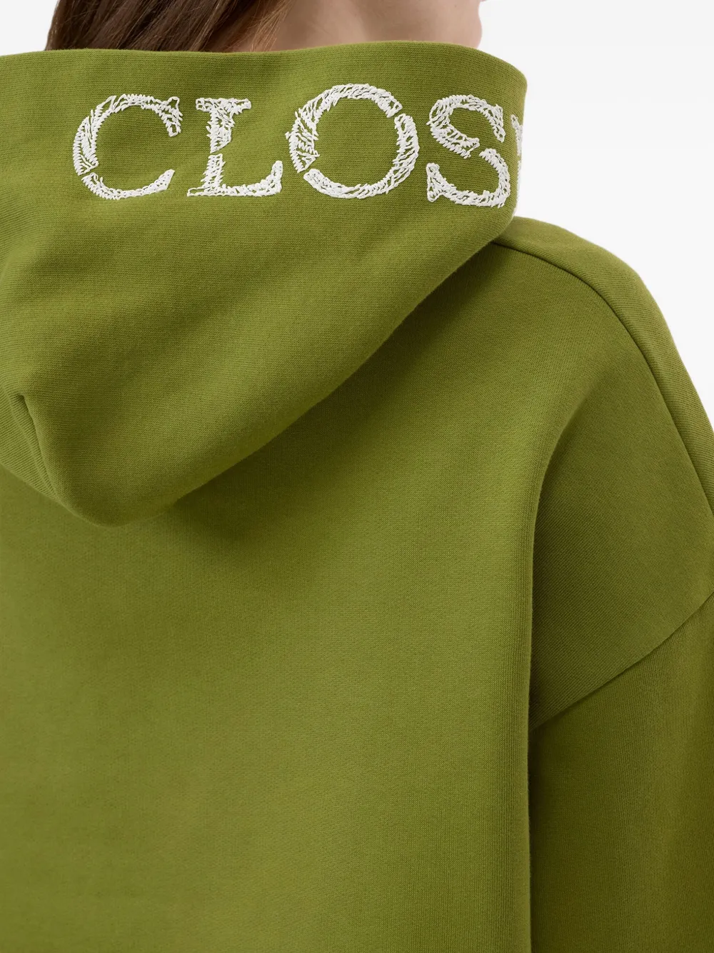 Closed Katoenen hoodie met geborduurd logo Groen