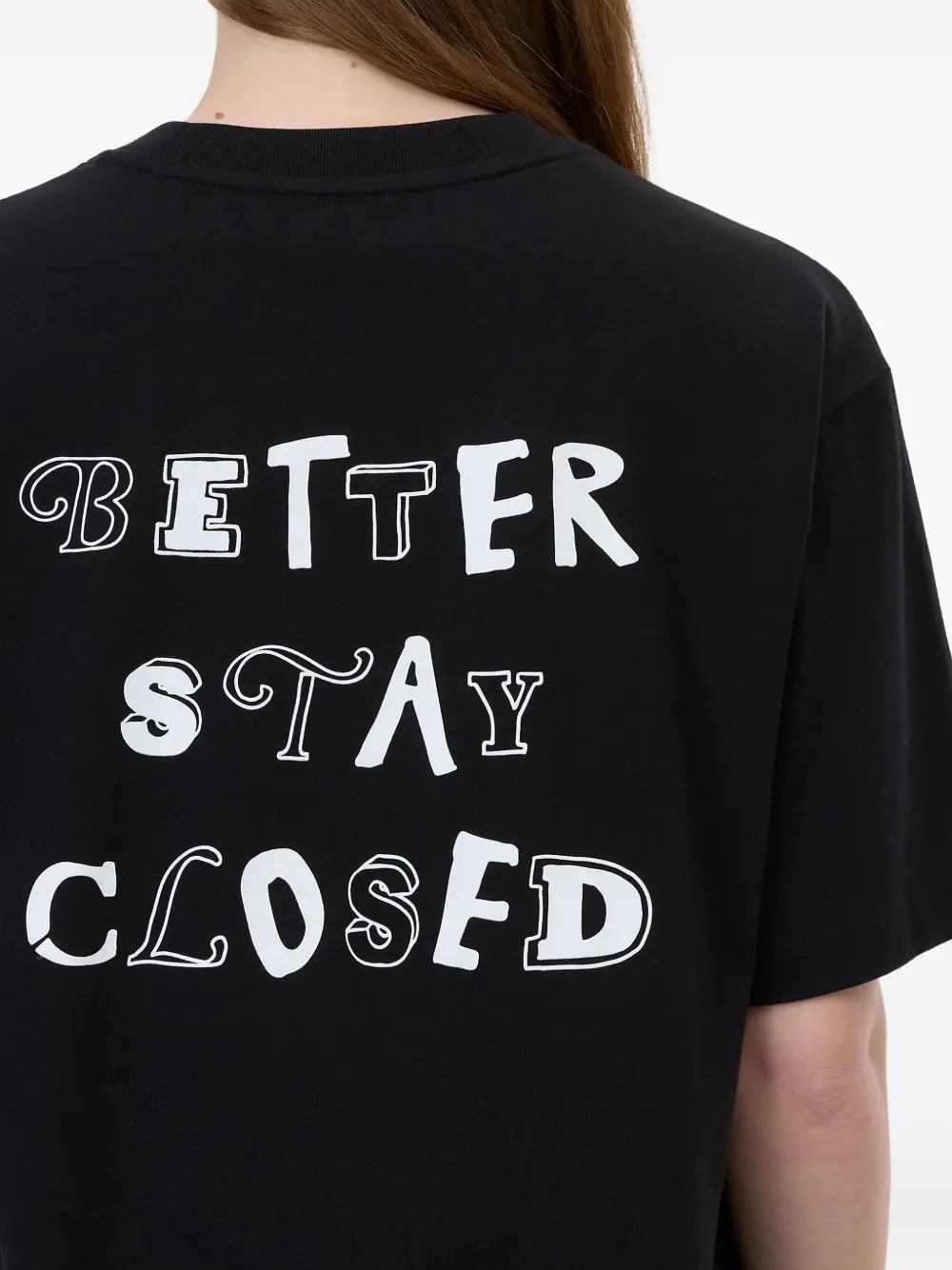 Closed Back-print Cotton T-shirt In Black