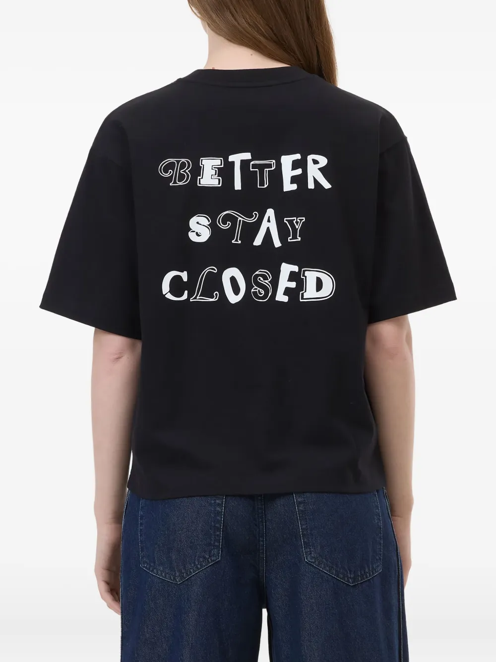 Closed Back-print Cotton T-shirt In Black