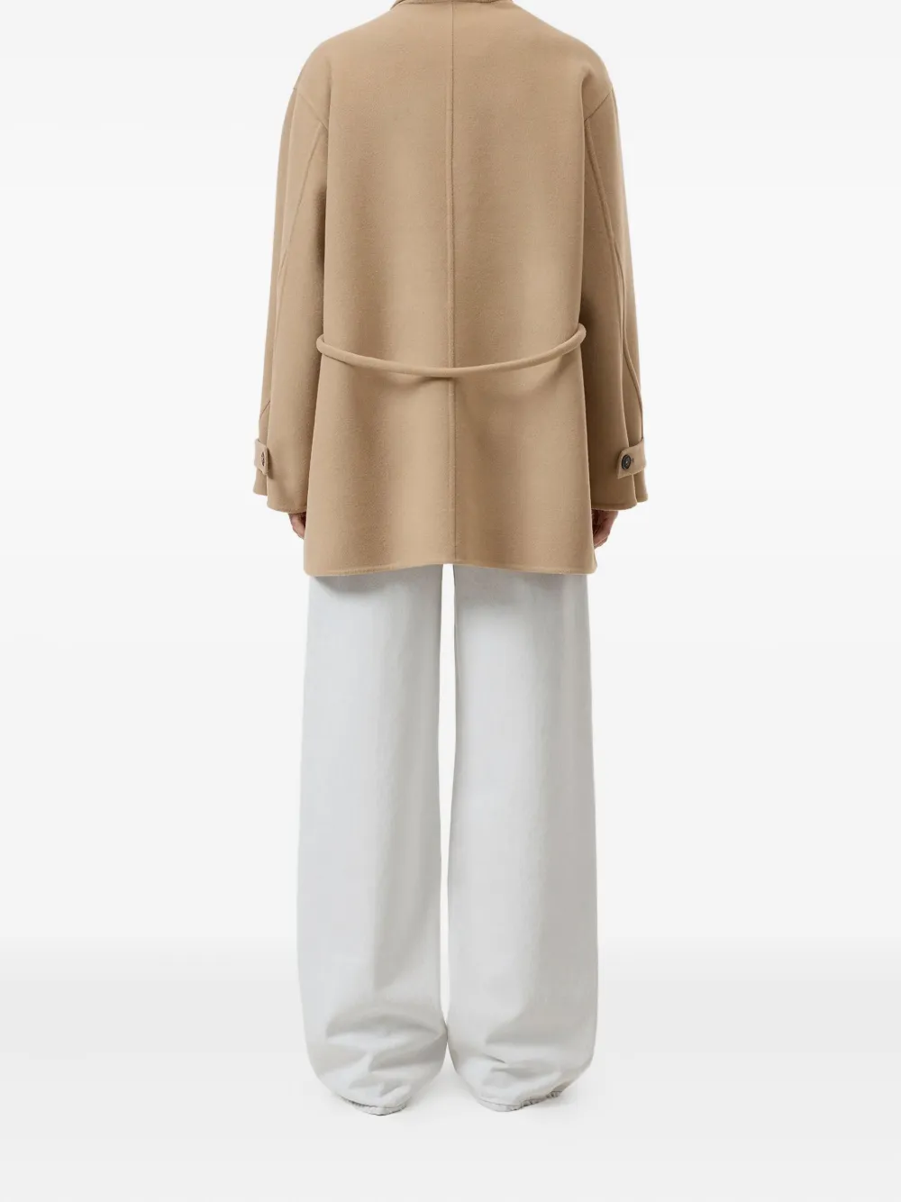 Closed belted patch-pocket wool coat | Single Breasted Coats | Image 2