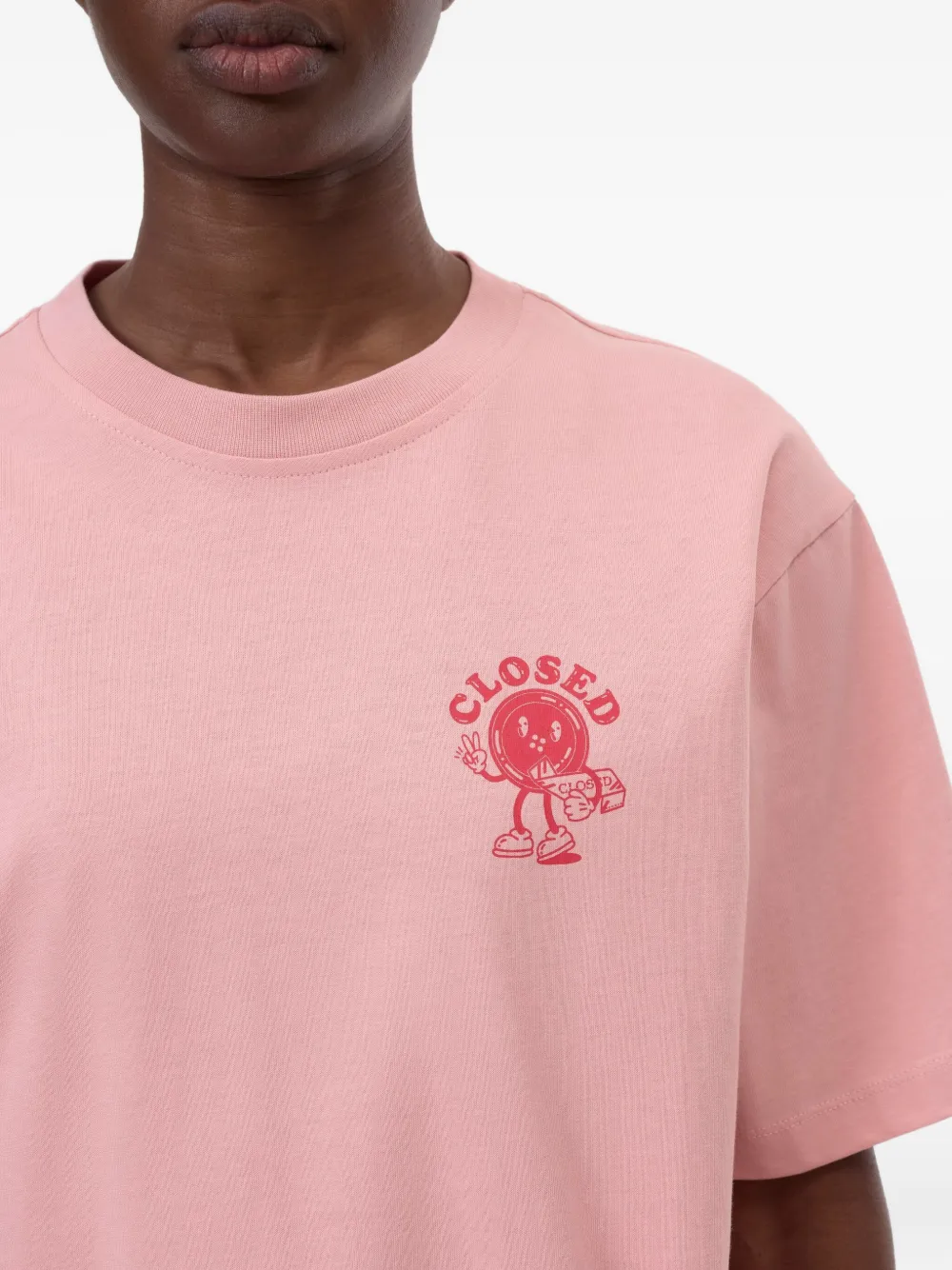 Closed Graphic-print Cotton T-shirt In Pink