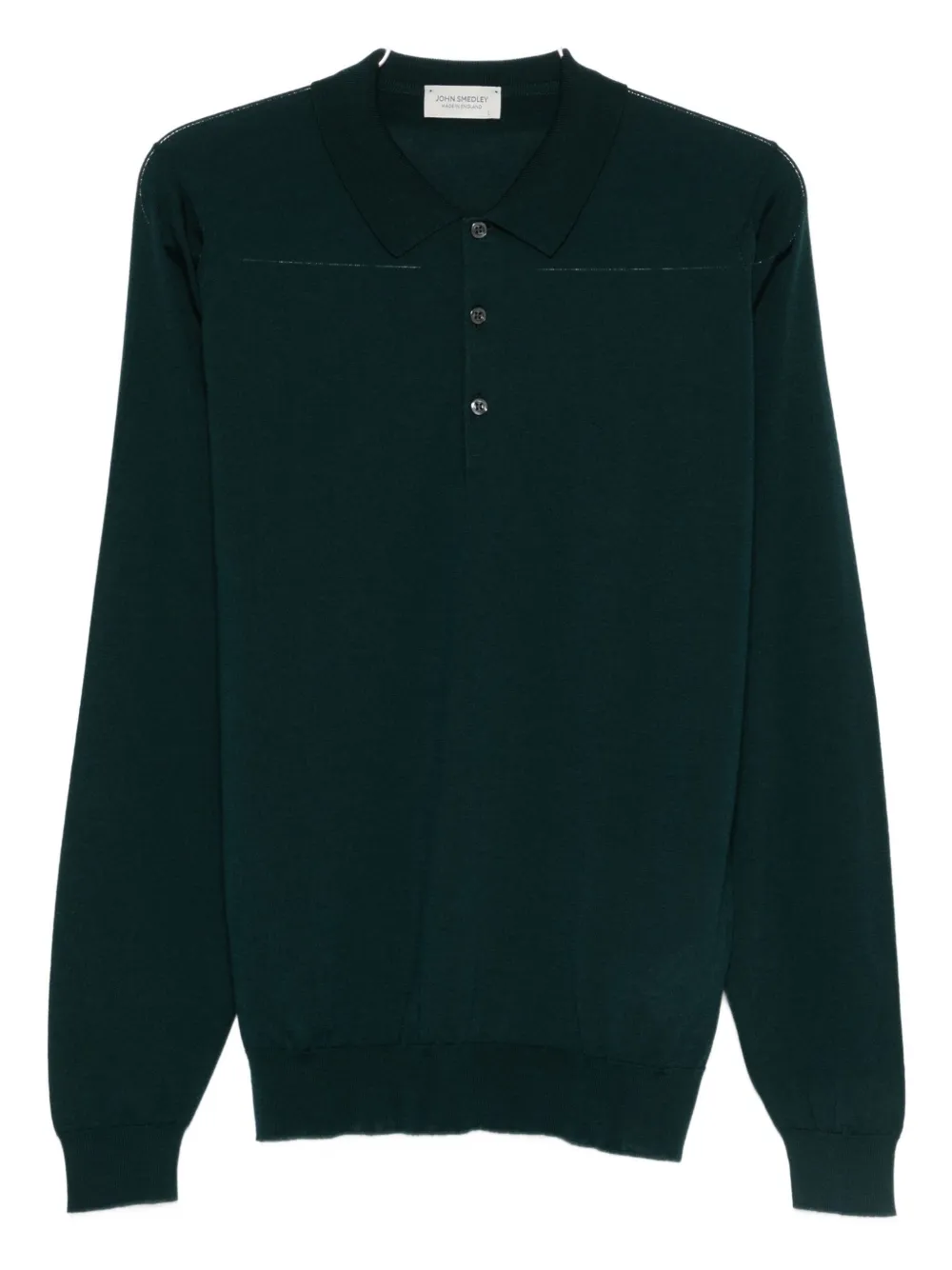 John Smedley Long-sleeved Polo Shirt In Green