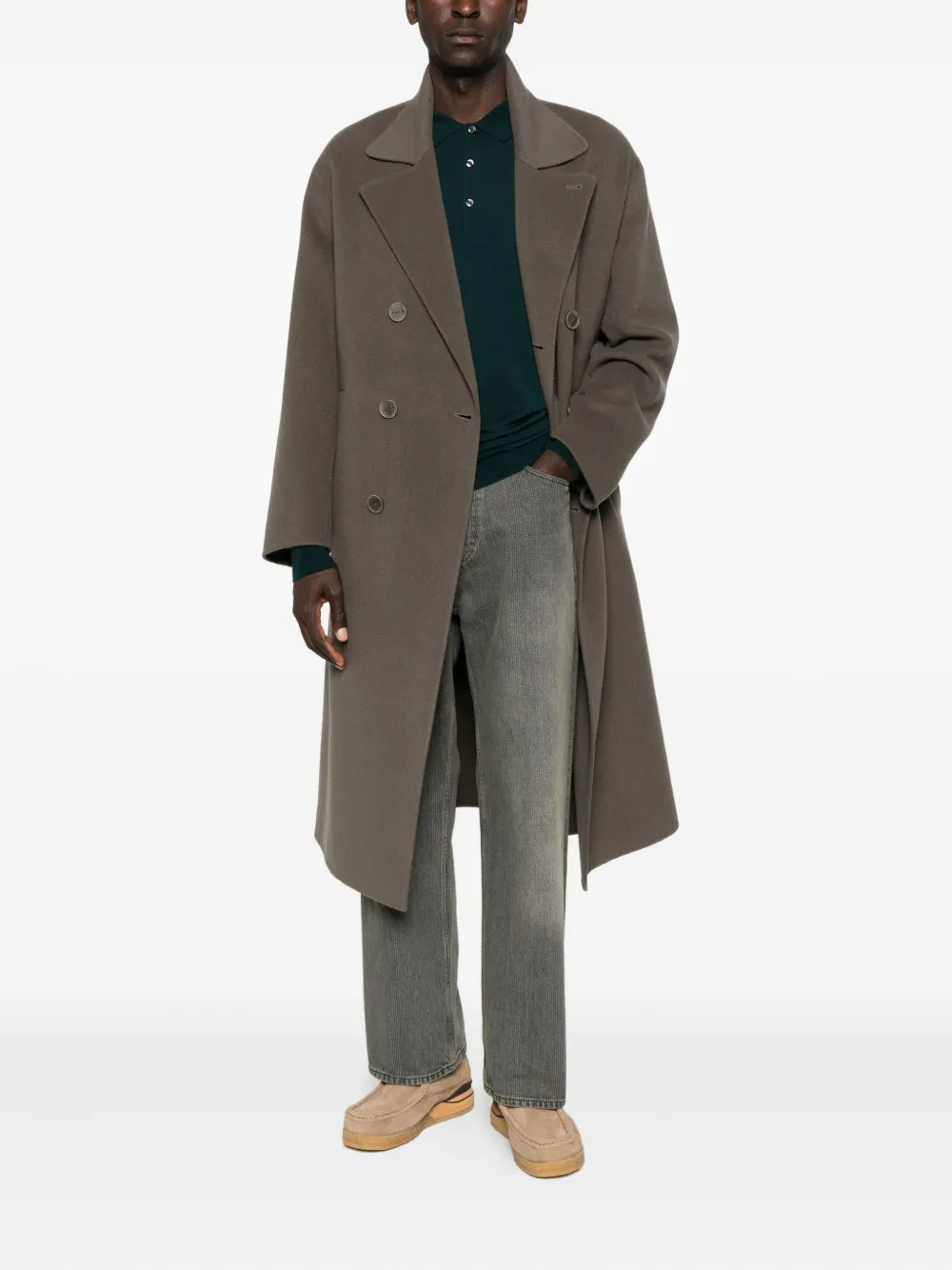 John Smedley long-sleeve polo shirt - Groen