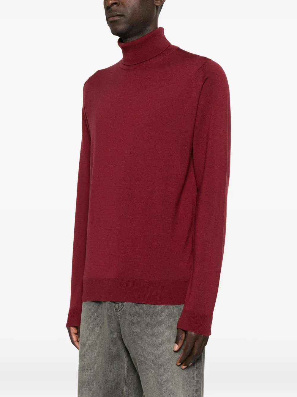 John Smedley Connell Roll-neck Sweater In Red