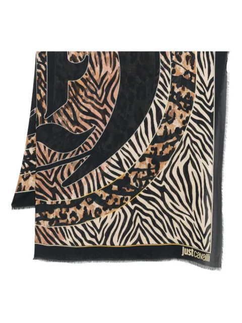 Just Cavalli animal-print fringed scarf