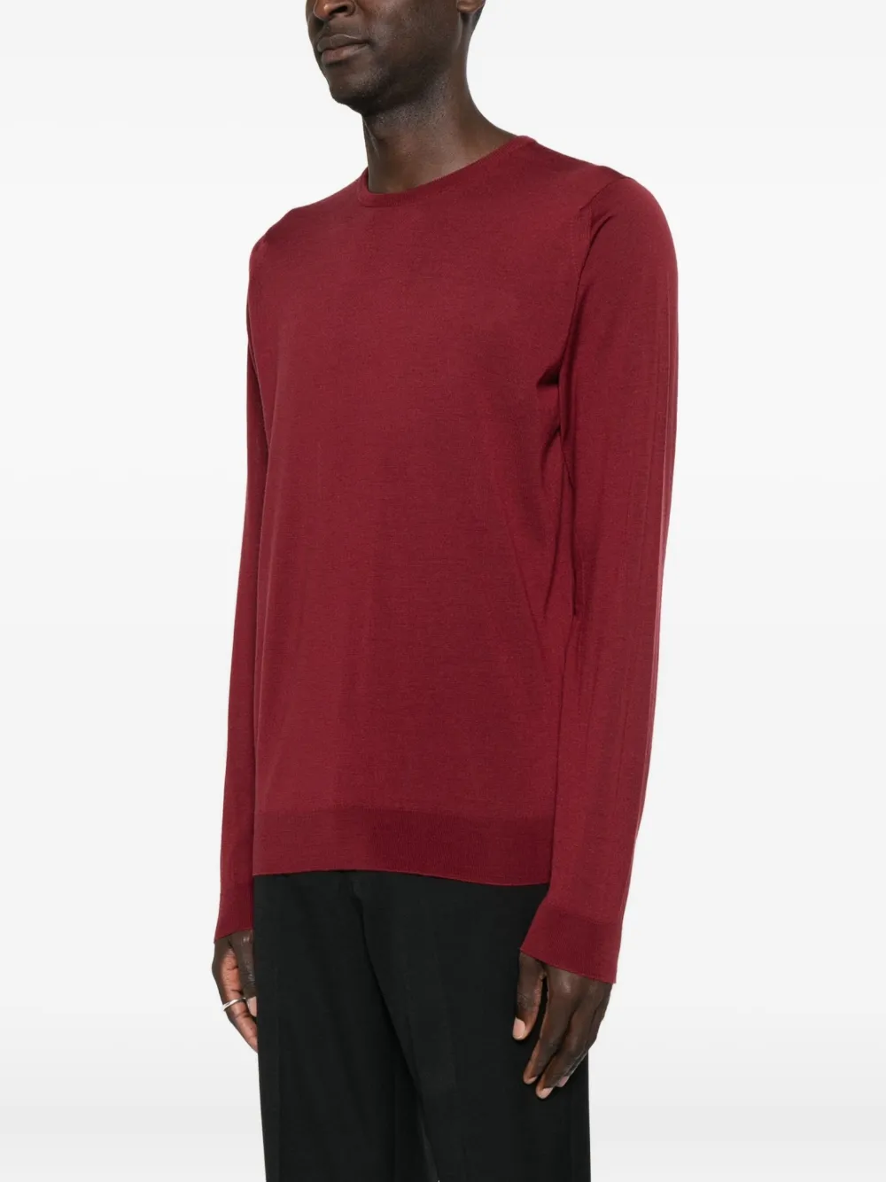 John Smedley Sweater met ronde hals Rood