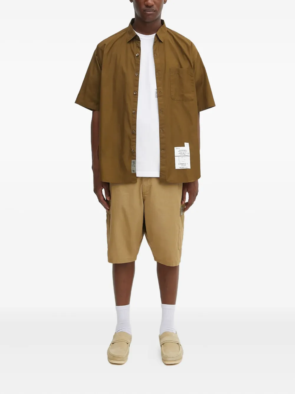 Neighborhood Shorts met cargo zak - Beige